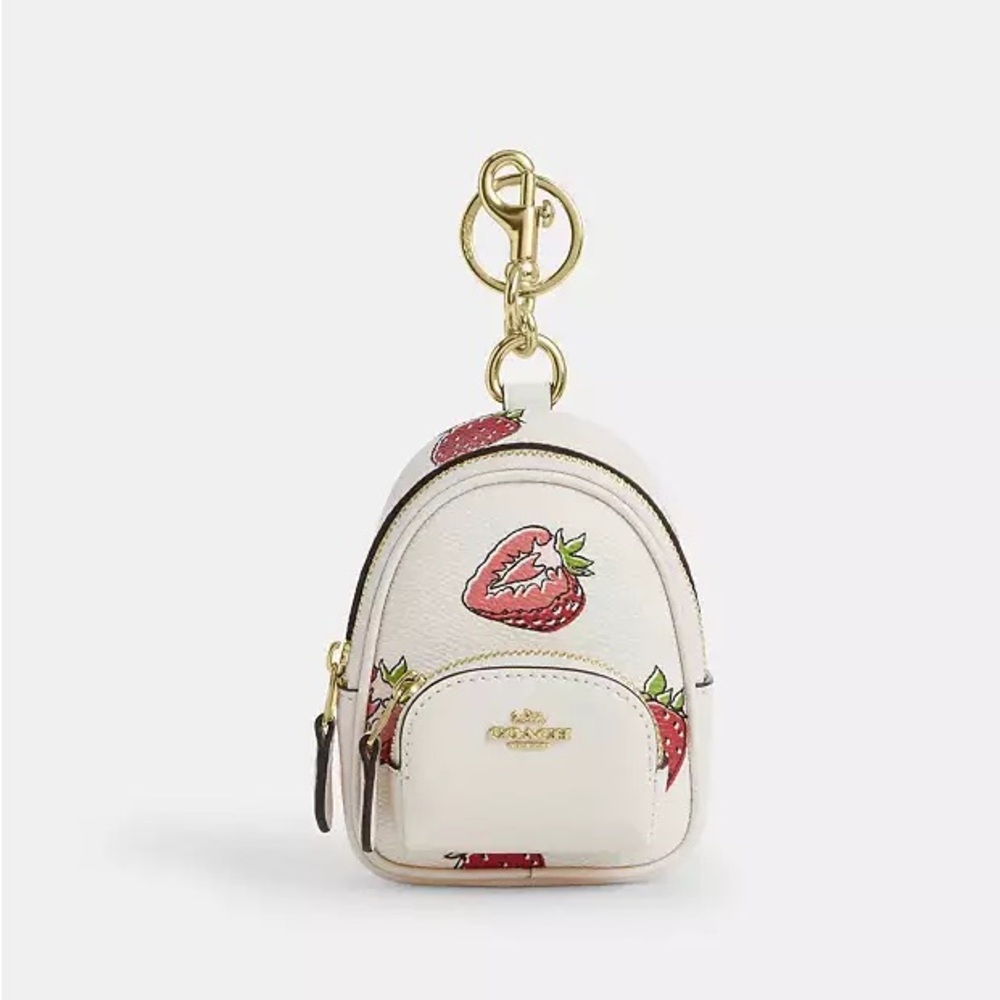 NWT It’s a bag charm Coach Charm With Strawberry print CAO93